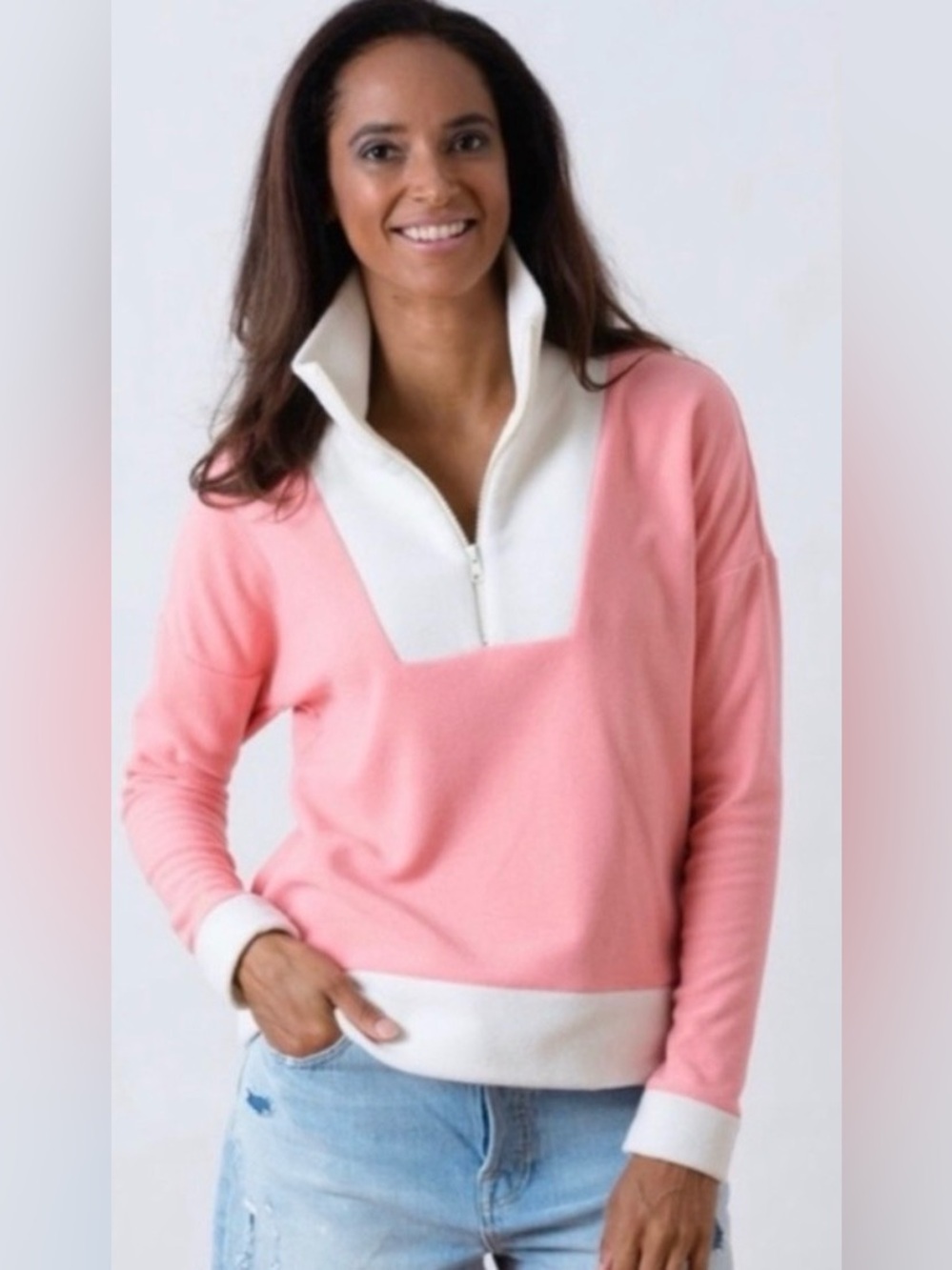 DUDLEY STEPHENS PUTNAM PULLOVER IN TERRY FLEECE, SIZE M, NWT.